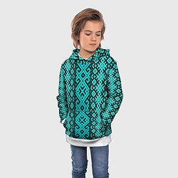Толстовка-худи детская Орнамент славянский, цвет: 3D-белый — фото 2