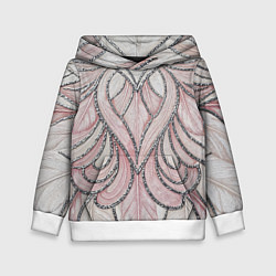 Детская толстовка Нежно розовый орнамент из перьев