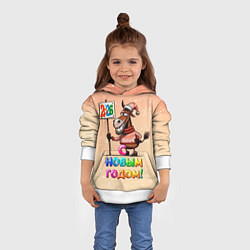 Толстовка-худи детская Весёлая лошадь, цвет: 3D-белый — фото 2