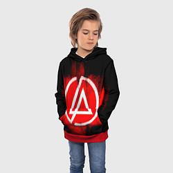 Толстовка-худи детская Linkin Park: Red style, цвет: 3D-красный — фото 2