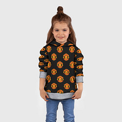 Толстовка-худи детская Manchester United Pattern, цвет: 3D-меланж — фото 2