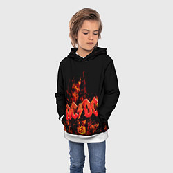 Толстовка-худи детская AC/DC Flame, цвет: 3D-белый — фото 2
