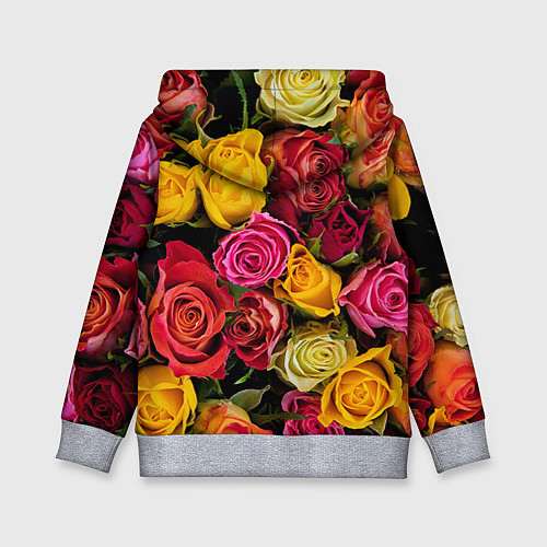 Детская толстовка Ассорти из роз / 3D-Меланж – фото 2