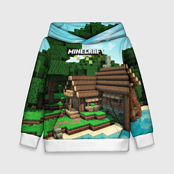 Толстовка-худи детская Minecraft House, цвет: 3D-белый