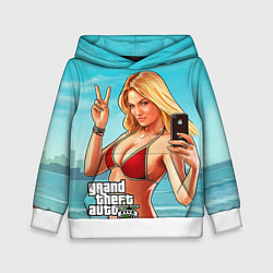 Толстовка-худи детская GTA 5: Selfie Girl, цвет: 3D-белый