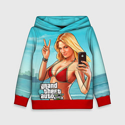 Толстовка-худи детская GTA 5: Selfie Girl, цвет: 3D-красный