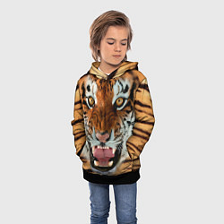 Толстовка-худи детская Взгляд тигра, цвет: 3D-черный — фото 2