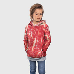 Толстовка-худи детская Мясо, цвет: 3D-меланж — фото 2