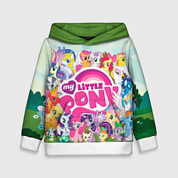 Толстовка-худи детская My Little Pony, цвет: 3D-белый
