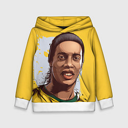 Толстовка-худи детская Ronaldinho Art, цвет: 3D-белый