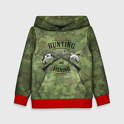 Толстовка-худи детская Hunting & Fishing, цвет: 3D-красный