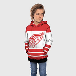 Толстовка-худи детская Detroit Red Wings, цвет: 3D-черный — фото 2