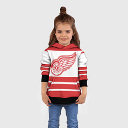 Толстовка-худи детская Detroit Red Wings, цвет: 3D-черный — фото 2