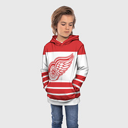Толстовка-худи детская Detroit Red Wings, цвет: 3D-белый — фото 2