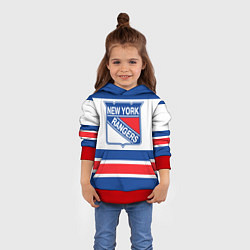 Толстовка-худи детская New York Rangers, цвет: 3D-красный — фото 2