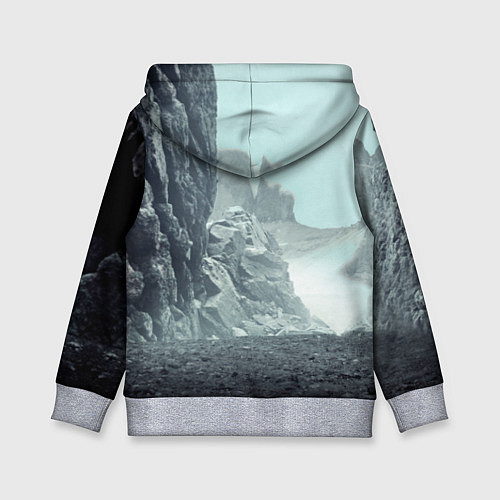 Детская толстовка Волк в горах / 3D-Меланж – фото 2