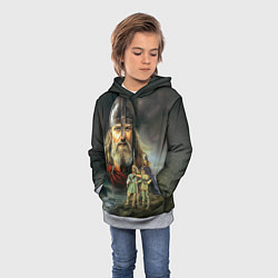 Толстовка-худи детская Богатырь Руси, цвет: 3D-меланж — фото 2
