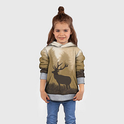 Толстовка-худи детская Олень на охоте, цвет: 3D-меланж — фото 2