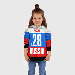 Толстовка-худи детская Russia: from 28, цвет: 3D-черный — фото 2