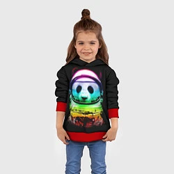 Толстовка-худи детская Панда космонавт, цвет: 3D-красный — фото 2