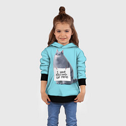 Толстовка-худи детская I have resing cat face, цвет: 3D-черный — фото 2