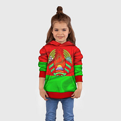 Толстовка-худи детская Белорусский герб, цвет: 3D-красный — фото 2