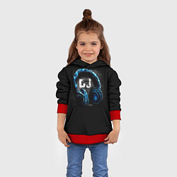Толстовка-худи детская DJ, цвет: 3D-красный — фото 2