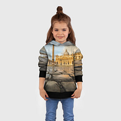 Толстовка-худи детская Площадь святого Петра, цвет: 3D-черный — фото 2