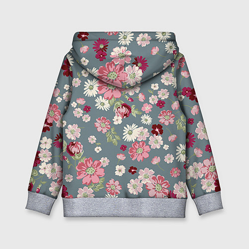 Детская толстовка Цветочки / 3D-Меланж – фото 2