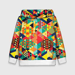 Толстовка-худи детская Геометрия, цвет: 3D-белый