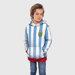 Толстовка-худи детская Сборная Аргентины: ЧМ-2018, цвет: 3D-красный — фото 2