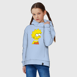 Толстовка оверсайз детская Lisa Simpson, цвет: мягкое небо — фото 2