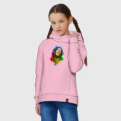 Толстовка оверсайз детская Улыбающийся Боб Марли, цвет: светло-розовый — фото 2