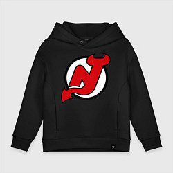 Толстовка оверсайз детская New Jersey Devils, цвет: черный