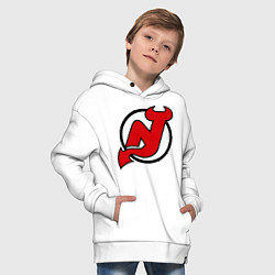 Толстовка оверсайз детская New Jersey Devils, цвет: белый — фото 2