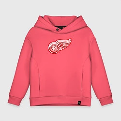 Толстовка оверсайз детская Detroit Red Wings, цвет: коралловый