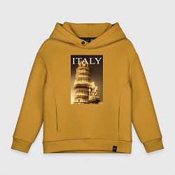 Толстовка оверсайз детская Leaning tower of Pisa, цвет: горчичный