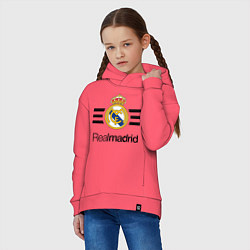 Толстовка оверсайз детская Real Madrid Lines, цвет: коралловый — фото 2
