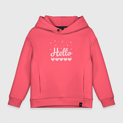Толстовка оверсайз детская Hello. Hearts. Knitting, цвет: коралловый