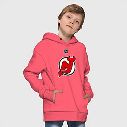 Толстовка оверсайз детская New Jersey Devils: Kovalchuk 17, цвет: коралловый — фото 2