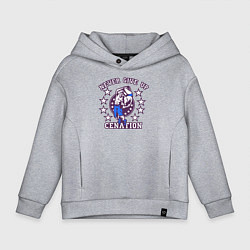 Толстовка оверсайз детская WWE Never Give Up, цвет: меланж