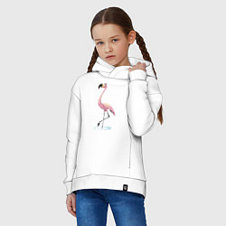 Толстовка оверсайз детская Гордый фламинго, цвет: белый — фото 2