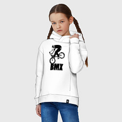 Толстовка оверсайз детская BMX 3, цвет: белый — фото 2