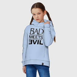 Толстовка оверсайз детская Bad Meets Evil, цвет: мягкое небо — фото 2