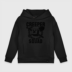 Толстовка оверсайз детская Creeper Squad, цвет: черный