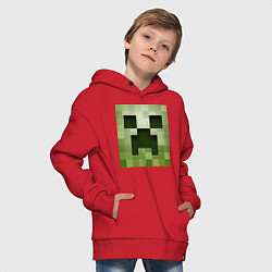 Толстовка оверсайз детская Мinecraft creeper, цвет: красный — фото 2