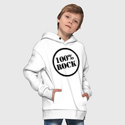 Толстовка оверсайз детская 100% Rock, цвет: белый — фото 2