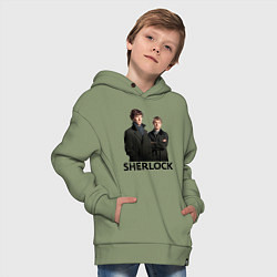 Толстовка оверсайз детская Sherlock, цвет: авокадо — фото 2