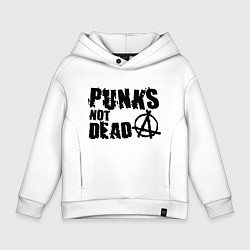 Толстовка оверсайз детская Punks not dead, цвет: белый