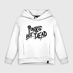 Толстовка оверсайз детская Punks not dead, цвет: белый